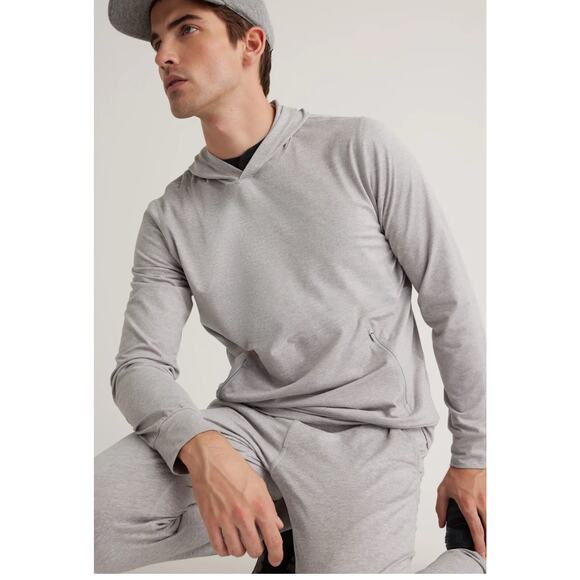 Quince Men's XL Flowknit Performance Hoodie Heather Pale Gray - Picture 1 of 11